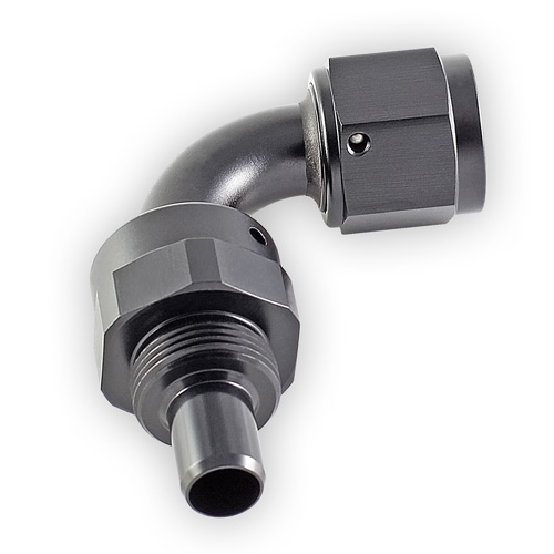 Vincos an 8 90 Degree Swivel Oil Fuel Hose End Fitting Adapter Aluminum Black 